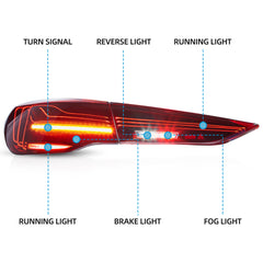 VLAND LED Taillights CSL Style For 2021-2024 BMW 4-Series M4 G22/G23/G26/G82/G83