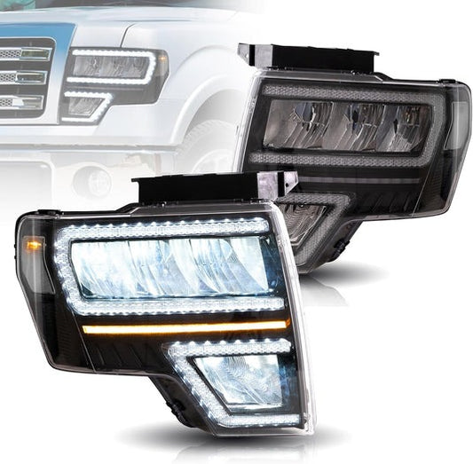 VLAND LED Reflection Bowl Headlights For 2009-2014 Ford F150