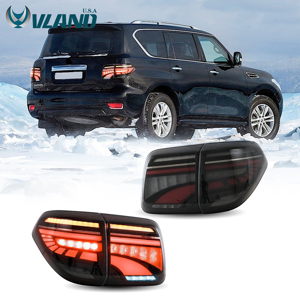  LED Tail Lights for 2012-2019 Nissan Patrol Y62 2017-2020 Armada Smoke Lens 