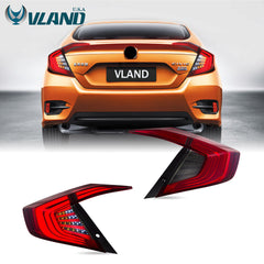 VLAND LED Tail Lights 2016-2018 For Honda Civic 10th Gen 4PCS