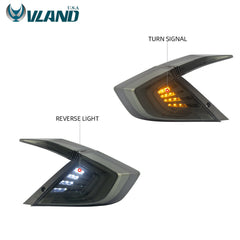 VLAND LED Tail Lights 2016-2018 For Honda Civic 10th Gen 4PCS